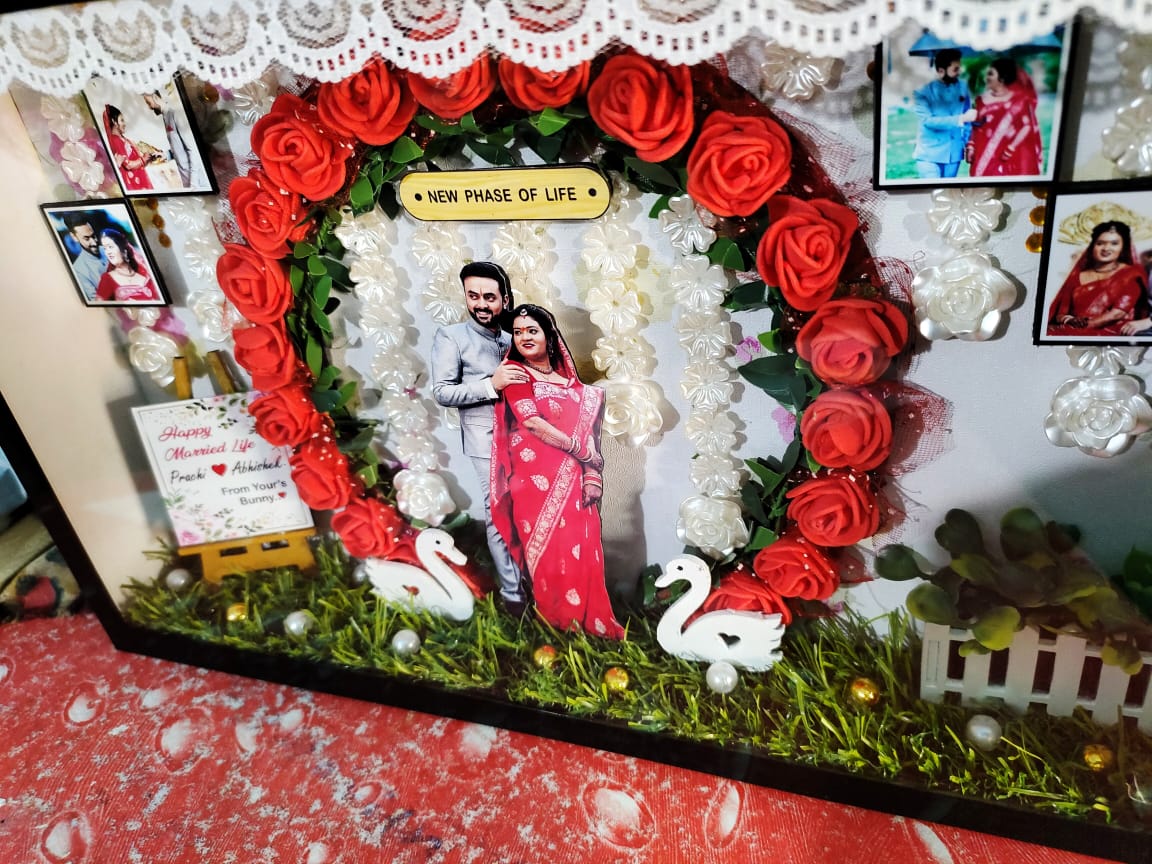 Miniature Frame With Lights 3d Customised Wedding Photo Frame Craft