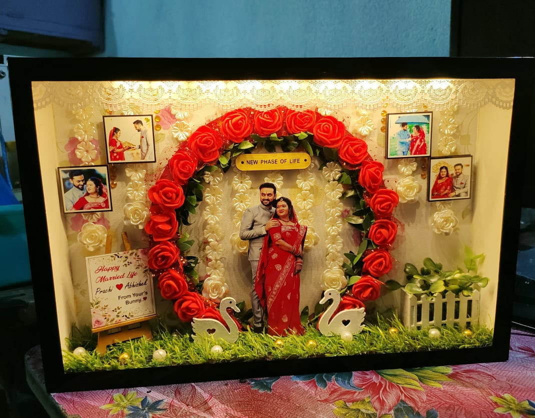 Miniature frame With Lights – 3d Customised Wedding Photo frame