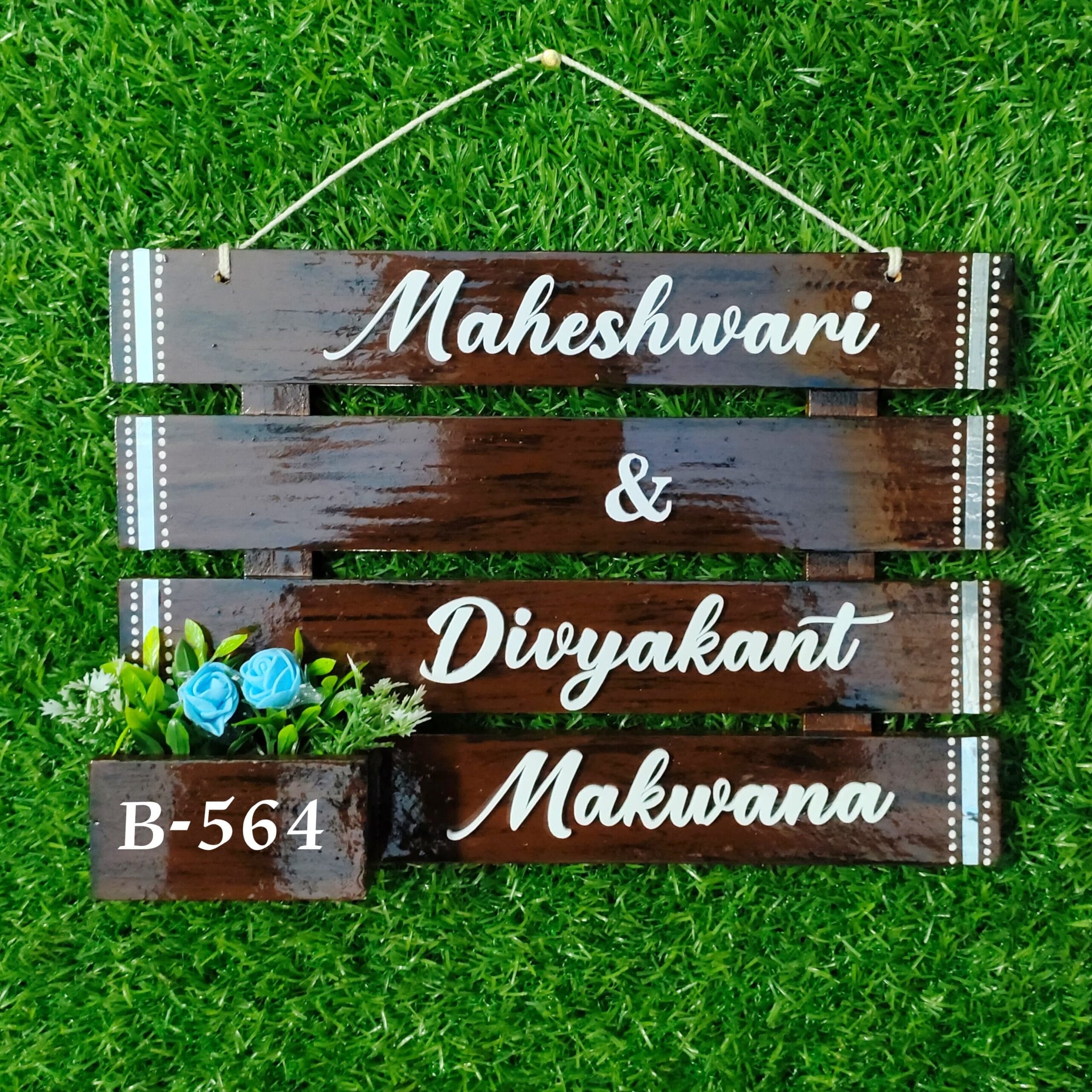 Wooden Customised Name Plate – 3d Acrylic text 29×20 cm- home decor