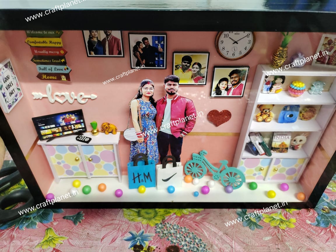 Miniature frame box With Led Light – Customized Photo frame 3d Anniversary Gift Shadow box
