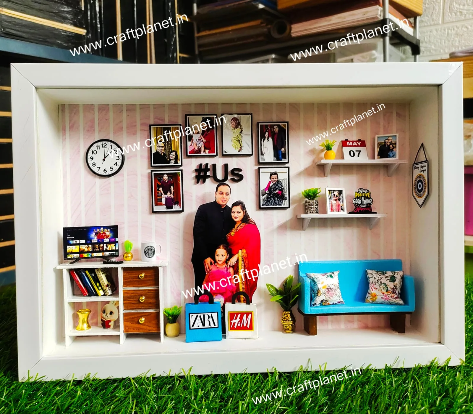 Miniature frame With led Lights – 3d Customised Living Room Photo frame Shadow box