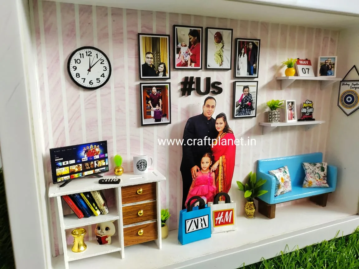 Miniature frame With led Lights – 3d Customised Living Room Photo frame Shadow box