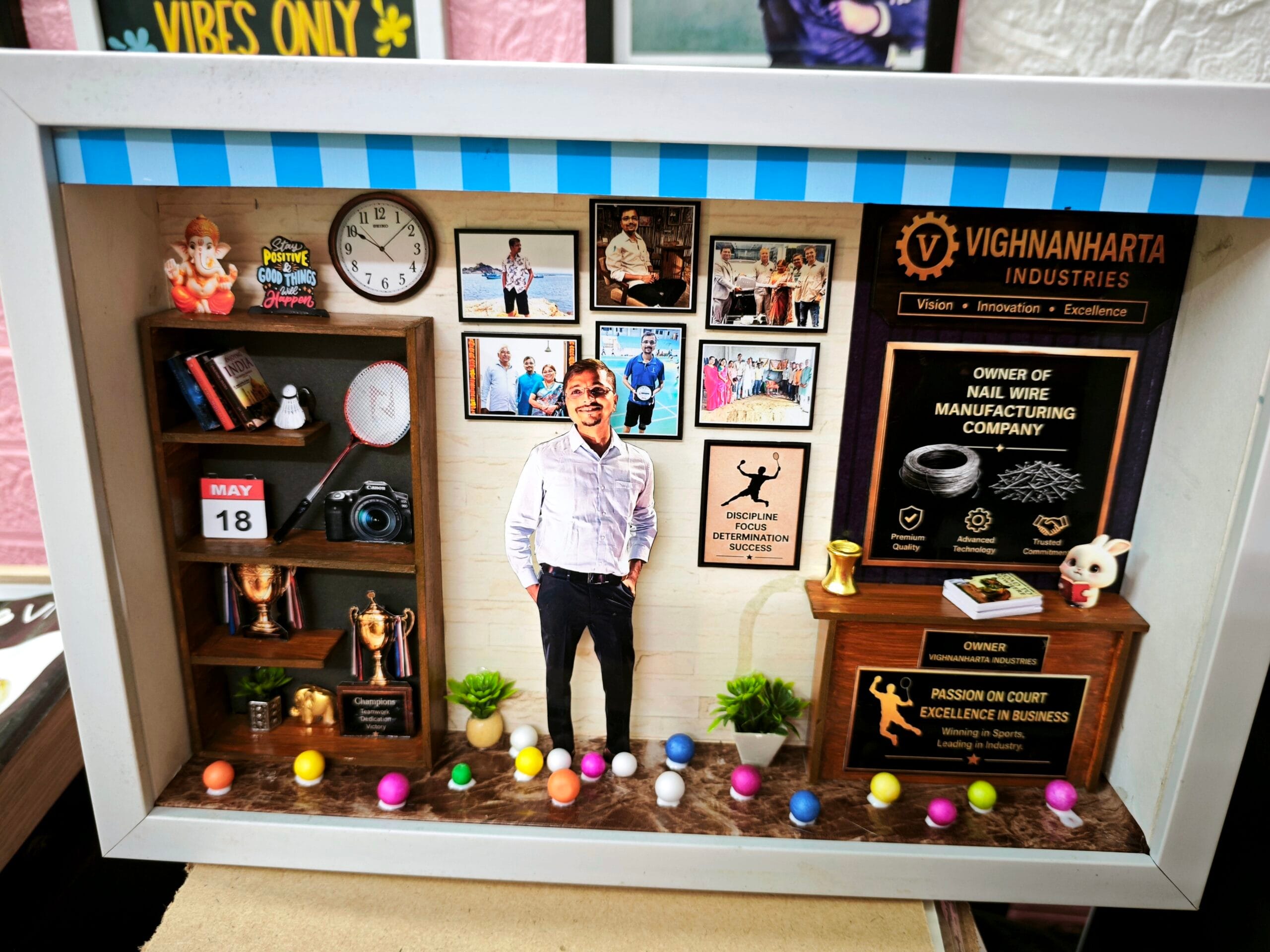 3d Miniature frame With led Lights  ,Customised office setup Photo frame Shadow box