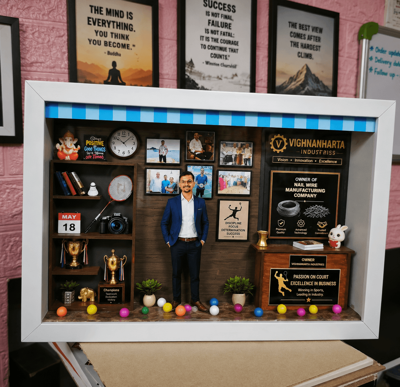 3d Miniature frame With led Lights  ,Customised office setup Photo frame Shadow box