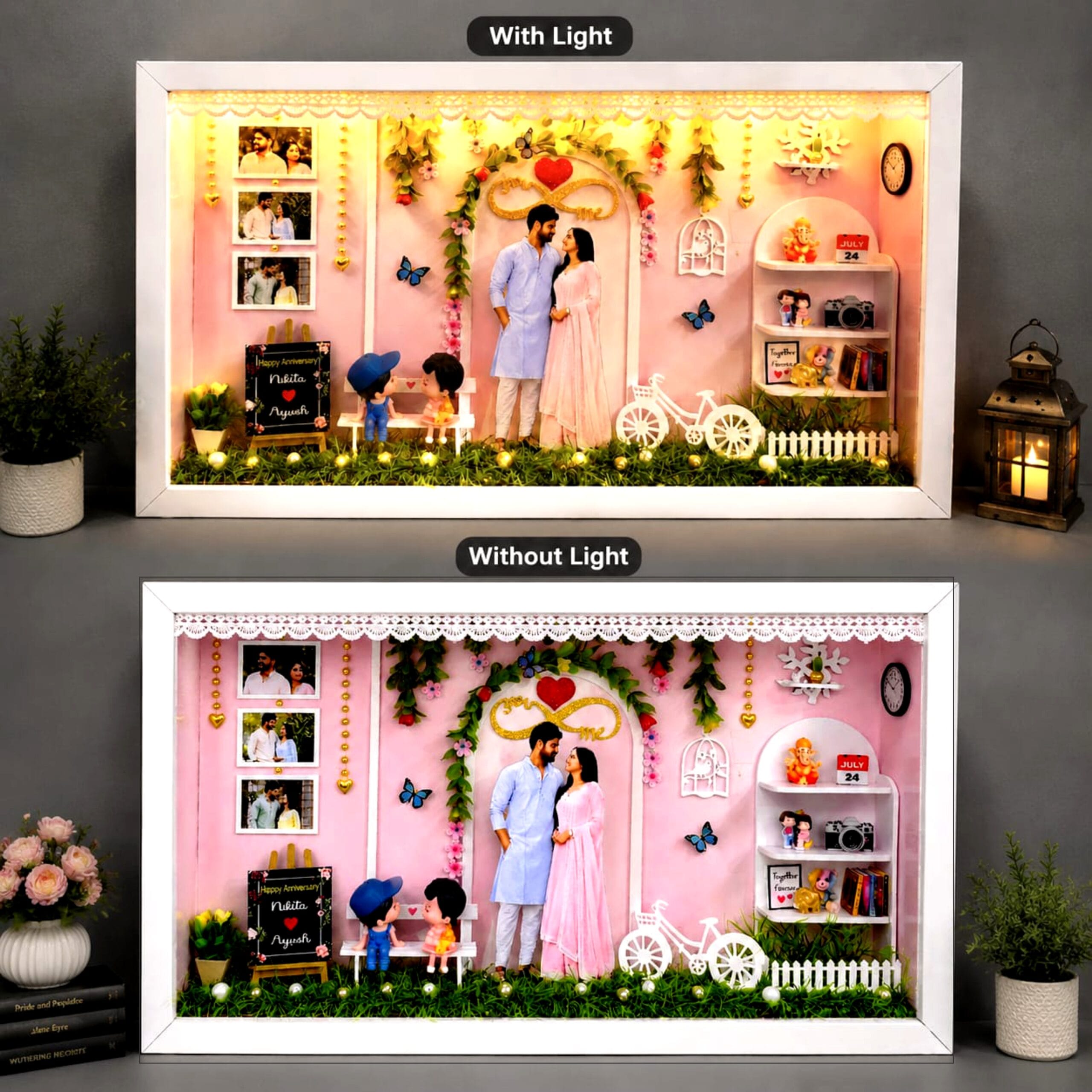 3d Personalized Miniature Photo Frame with LED Light, Shadow box | Craft Planet