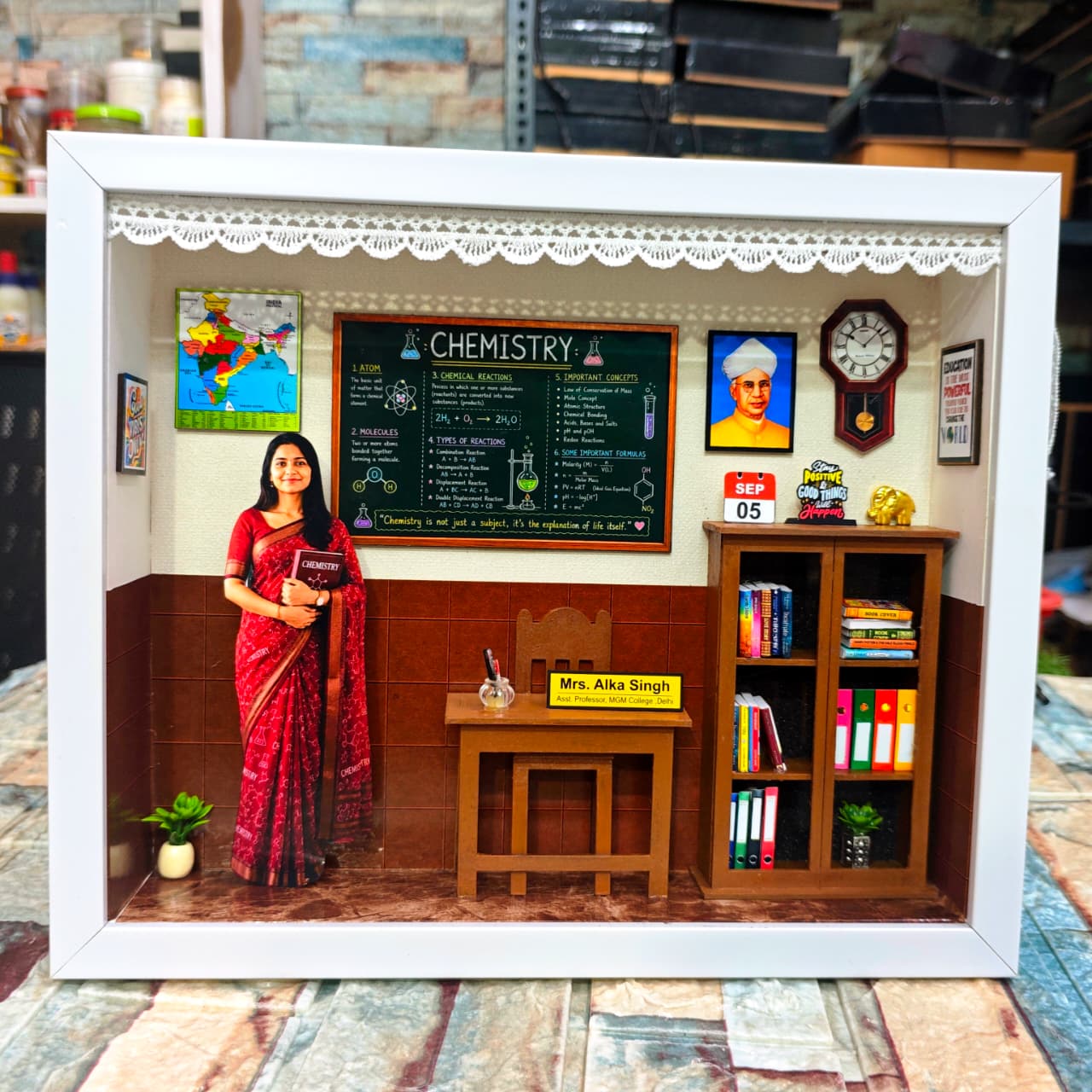 Personalized Teacher’s Day Gift – 3D Miniature frame Shadow Box