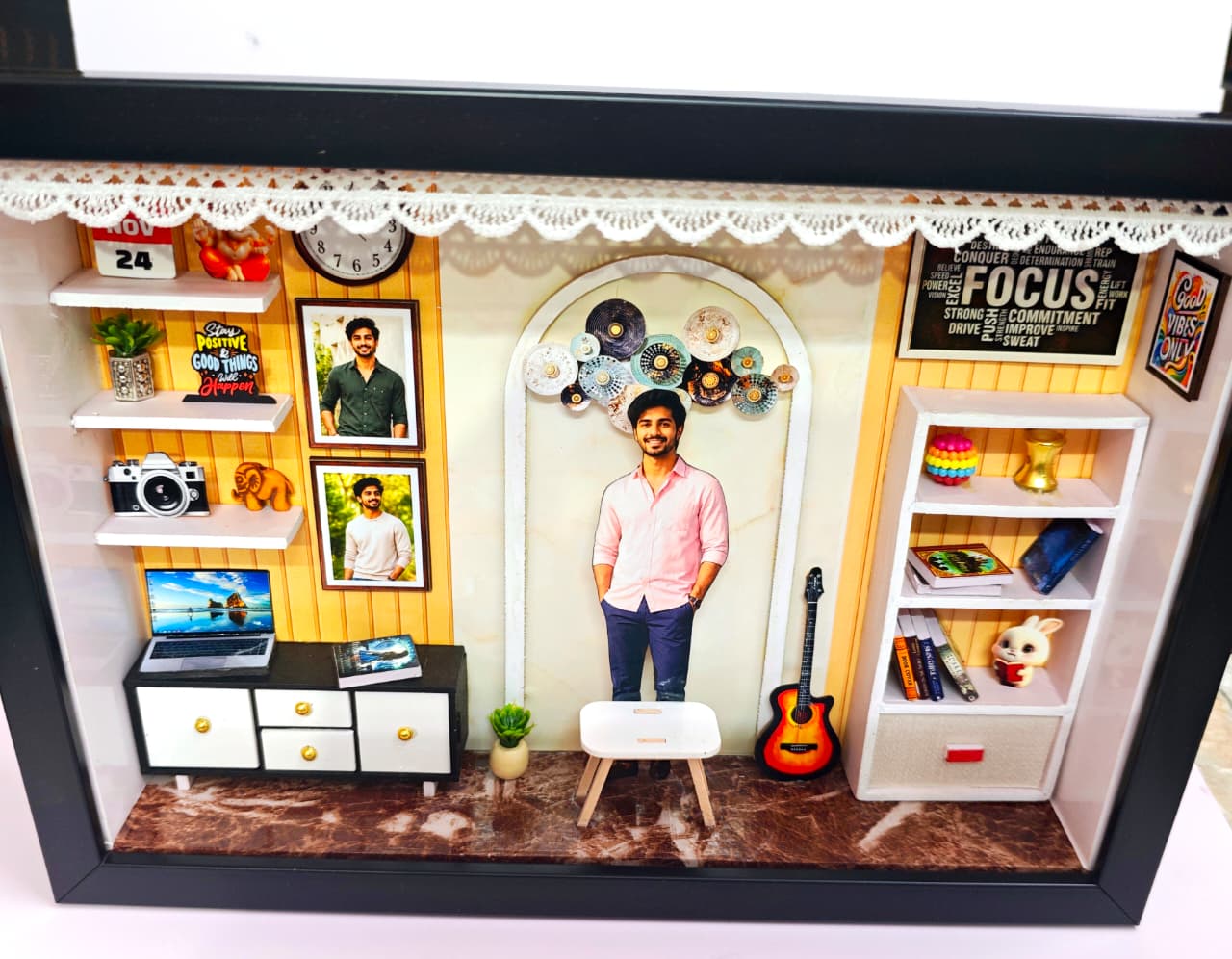 3D Miniature Living Room Customized Photo Frame Shadow Box