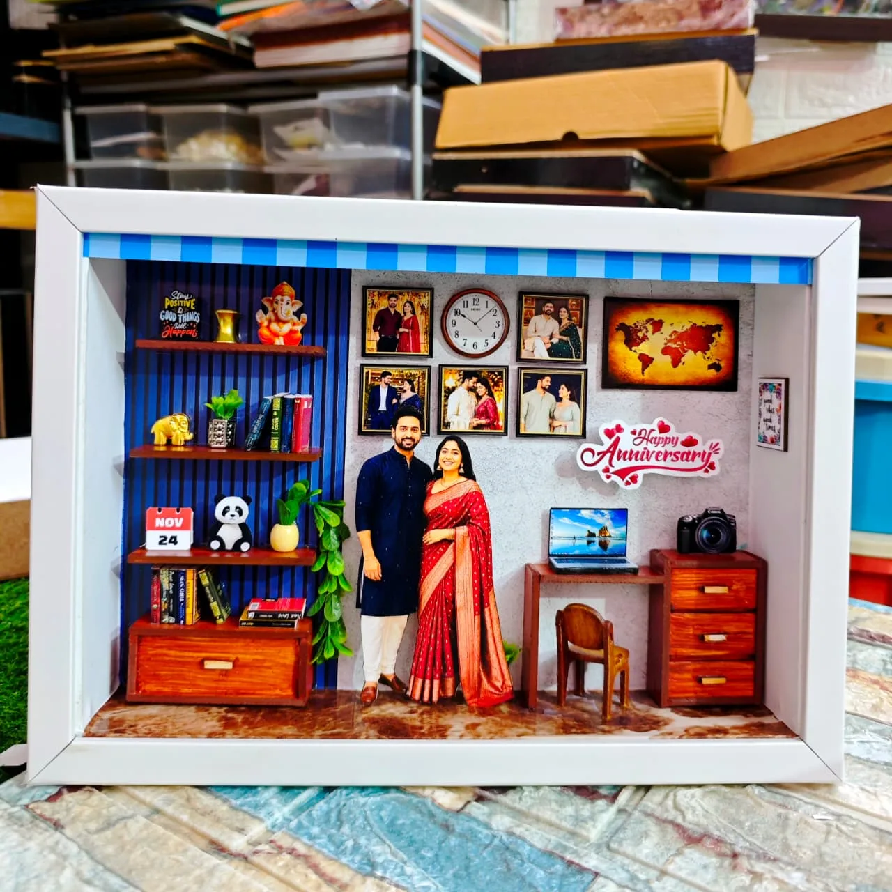 Personalized 3D Miniature Photo Frame Shadow Box Gift