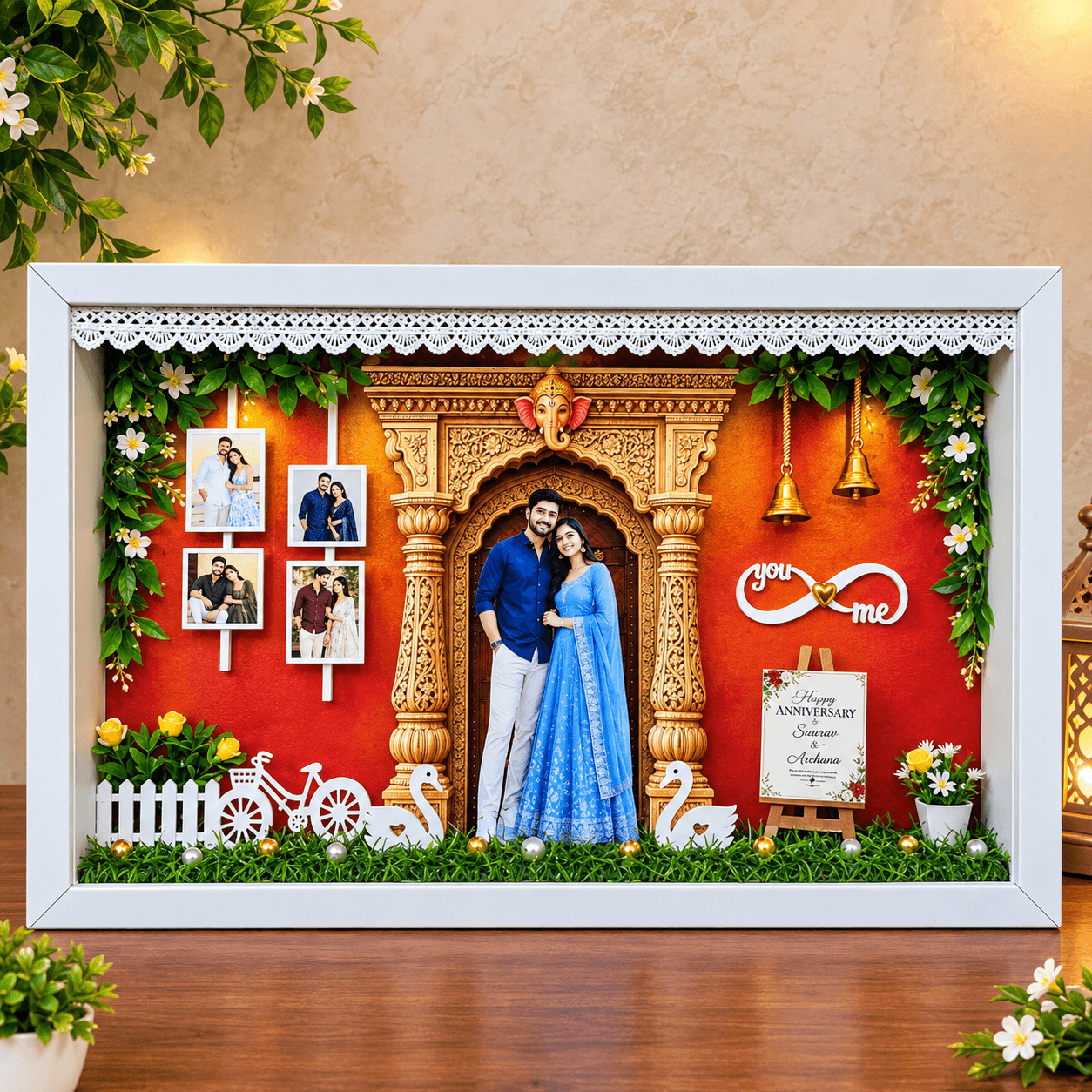 3D miniature anniversary photo frame,