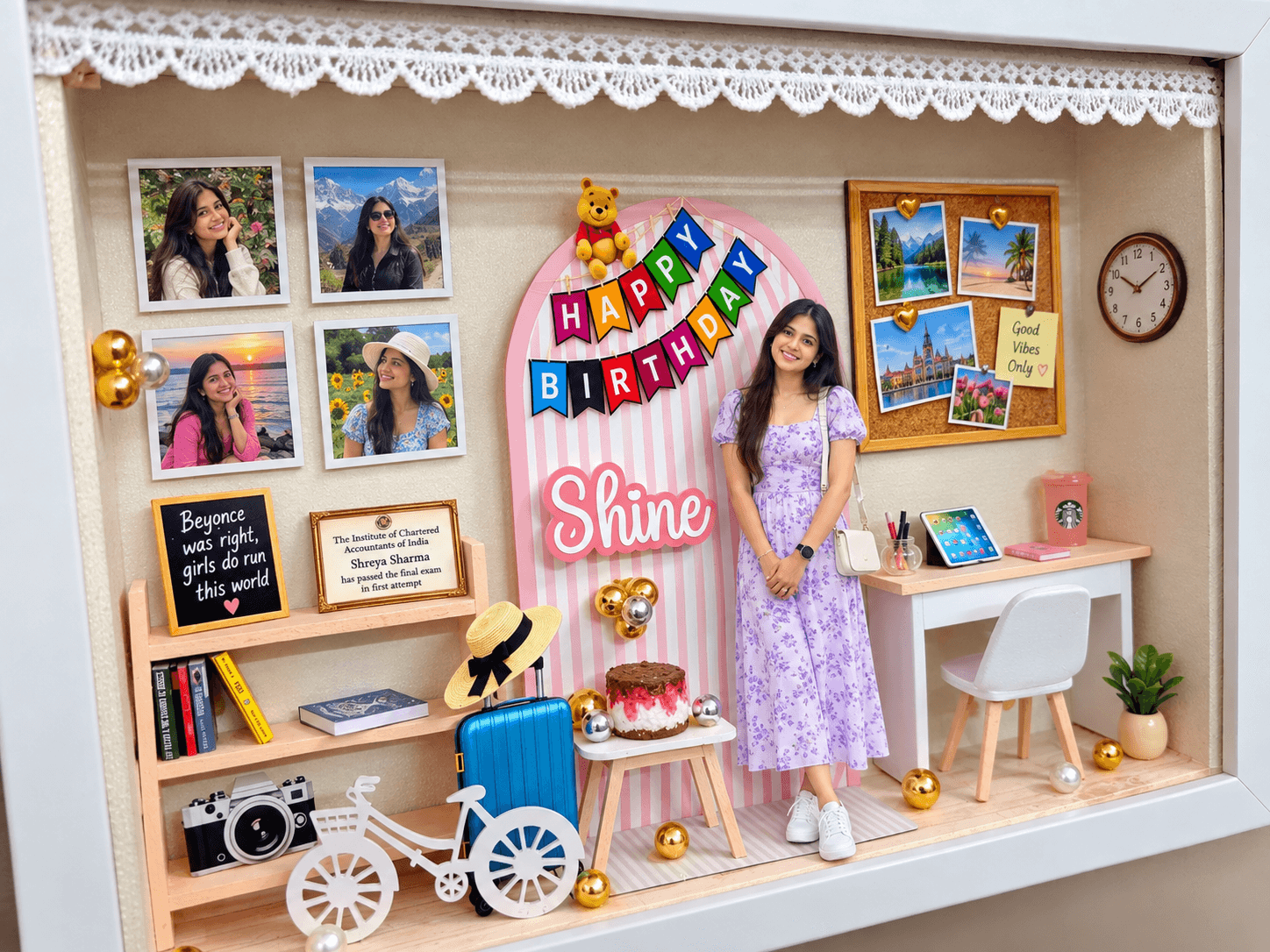3D MINIATURE PHOTO FRAME BIRTHDAY SHADOW BOX 6