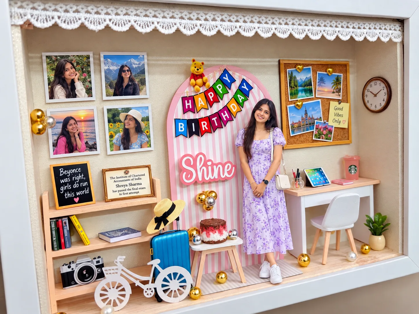 Home %count(title) - 3D MINIATURE PHOTO FRAME BIRTHDAY SHADOW BOX 6